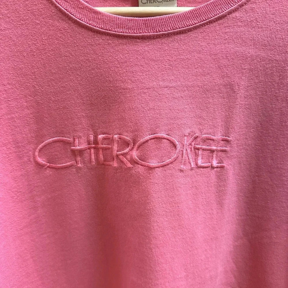 Vintage Cherokee Pink Tonal Spellout Long Sleeve T-shirt - Picture 4 of 4